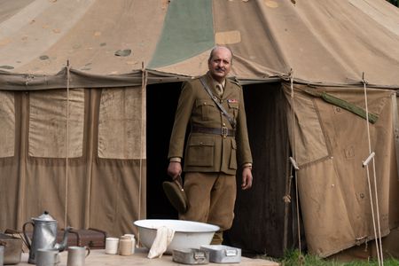 Major Akbar Khan (played by Jack Gill) poses for a portrait in a WW2 historic reenactment scene for "Erased: WW2's Heroes of Color." Major Akbar Khan was the most senior Indian in the British Army during WW2 and a member of Force K6, a little known Indian regiment of mule handlers. Amidst the chaos of Dunkirk and the advancing German Army, the Indian regiment fought for victory and independence. (National Geographic/Harriet Laws Herd)