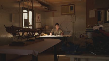 Maritime archaeologist Alessandro Ghidoni works on location in Qantab, Oman. (Windfall Films)