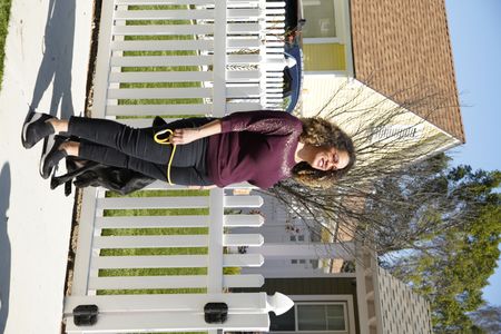 Bo completes a walking exercise with her dog Shadow. (National Geographic)