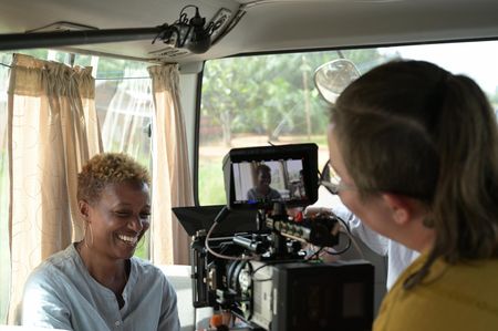 National Geographic Explorer and Storyteller Tara Roberts cherishes the time spent with Clotilda descendants between filming locations. (National Geographic/Etinosa Yvonne)