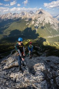 Joseph Fiennes climbs the Via Ferrata on Mount Norquay. Sir Ranulph Fiennes, "the greatest living explorer," and his cousin, actor Joseph Fiennes, revisit Ran’s 1971 expedition of Canada’s British Columbia.
