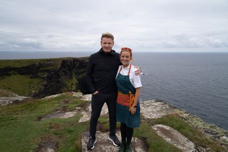 Gordon Ramsay and Chef Anna Haugh at the final cook. (National Geographic/Justin Mandel)