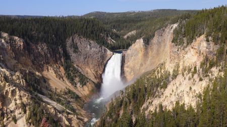 The Lower Falls of Yellowstone in the summer. (National Geographic)