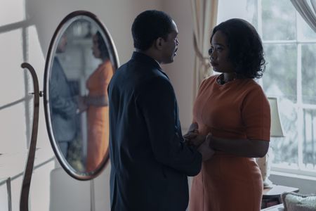 Martin Luther King Jr., played by Kelvin Harrison Jr., and Coretta Scott King, played by Weruche Opia, in GENIUS: MLK/X. (National Geographic/Richard DuCree)
