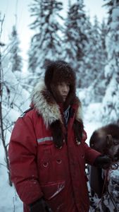 Ricko DeWilde sets traps for wolverine during the winter trapping season. (BBC Studios Reality Productions, LLC/Jeffrey Alexander)