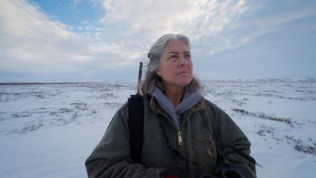 Sue Aikens spots wolves near her property. (BBC Studios/Michael Cheeseman)