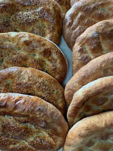 Freshly baked Ramadan Pide is pictured in Iznik, Turkey. Turkish bakers make this bread one month a year, to celebrate the Muslim holiday of Ramadan.  (National Geographic/Madeline Turrini)