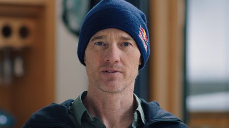 Will Gadd sits down to reflect on his climb of Helmcken Falls. (National Geographic)