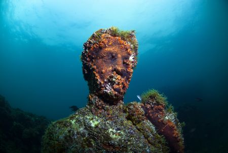 A submerged Roman statue off Naples, Campania, Italy. (Getty Images/Antonio Busiello)