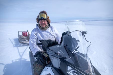 Chip Hailstone travels towards Monument Mountain while hunting and observing the area along his way. (BBC Studios Reality Production/Ashton Hurlburt)