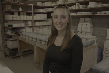 Expert in cuneiform archaeology Lara Bampfield poses for a portrait. (Windfall Films)