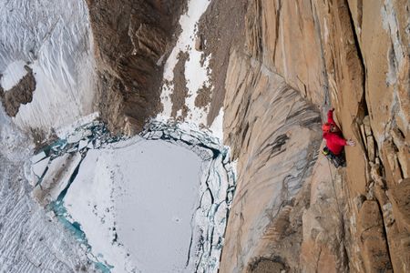Alex Honnold climbing in Greenland. (photo credit: National Geographic/Mikey Schaefer)