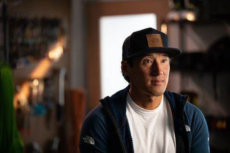 Filmmaker and climber Jimmy Chin is interviewed in Los Angeles, CA.   (photo credit: National Geographic/Teague Wasserman)