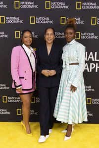 2024 TCA WINTER PRESS TOUR  - Weruche Opia, Gina Prince-Bythewood, and Jayme Lawson from the “Genius: MLK/X” panel at the National Geographic presentation during the 2024 TCA Winter Press Tour at the Langham Huntington on February 8, 2024 in Pasadena, California. (National Geographic/PictureGroup)