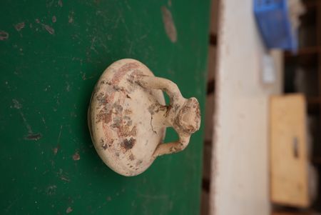 Ancient pottery from the Pi Ramesses dig site is preserved and placed in the storeroom in Egypt. (Windfall Films)