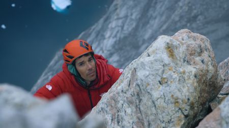 Alex Honnold during the climb. (photo credit: National Geographic/Pablo Durana)