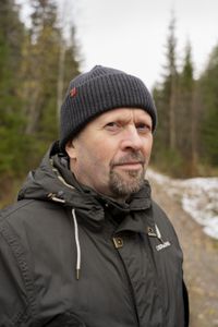 Finnish historian Mika Kulju at Raate Rd, where a vastly outnumbered Finnish force successfully defended against thousands of Soviet troops during the Winter War 1939. (National Geographic/Ciaran Henry)