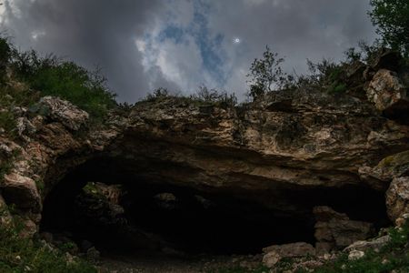 A total eclipse of the sun is seen above Frio Cave in Uvalde County, Texas on April 8, 2024. (Babak Tafreshi/National Geographic)