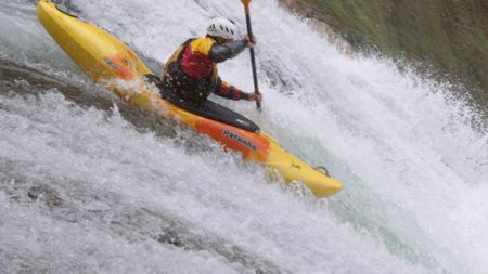 Gerd Serrasolses kayaks through whitewater.  (mandatory photo credit: Rush Sturges / River Roots Productions)
