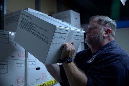 Veteran US Marshal Mark Stroh is pictured in a portrait made during the production of "Cursed Gold: A Shipwreck Scandal." In 1989, maverick scientist Tommy Thompson stuns the world by recovering three tons of gold from a shipwreck deep in the Atlantic Ocean. What follows is a 30-year story of adventure, deception, and personal turmoil, taking him from venerated celebrity to infamous fugitive, and finally a defiant prisoner who refuses to give up his gold. (National Geographic)