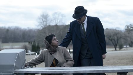 Evelyn, played by Mallori Johnson, meets with Malcolm, played by Aaron Pierre, in GENIUS: MLK/X. (National Geographic/Richard DuCree)