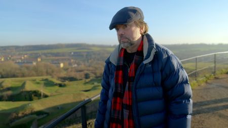 Tony Pollard is pictured on top of Belfort Citadel in Eastern France. (National Geographic)