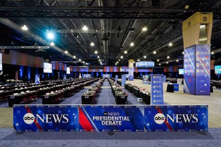 ABC News Presidential Debate set, SPIN ROOM