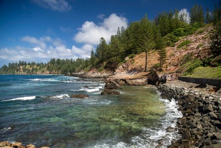 Headstone Bay on Norfolk Island. (National Geographic/Sophy Crane)