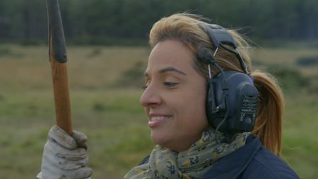 Alex Churchil prepares to fire a Napoleonic era cannon replica. (National Geographic)