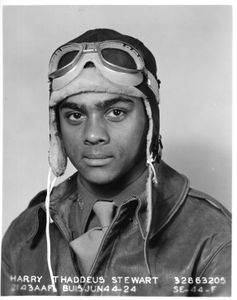 Henry Thaddeus Stewart is seen in his official portrait as a US ARMY Air Force Pilot, Tuskegee, Ala. (National Archives and Records Administration)