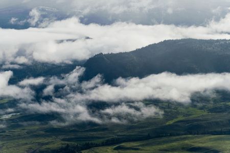 A cloud covered valley of Yellowstone National Park.  (National Geographic/Thomas Winston)