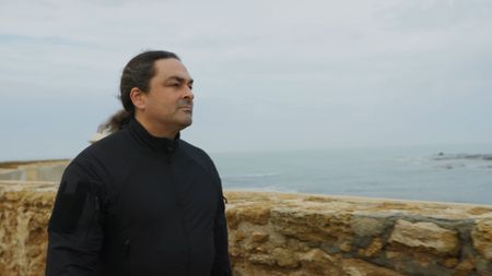 Claudio Lozano stands atop Matagorda fort in Cadiz, looking over the Bay of Cadiz. The fort was used to defend against the french navy in the penninsular war in Spain. (National Geographic)