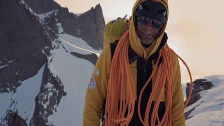 Conrad Anker smiles on top of a mountain in Antarctica.  (Mandatory credit: Cedar Wright)