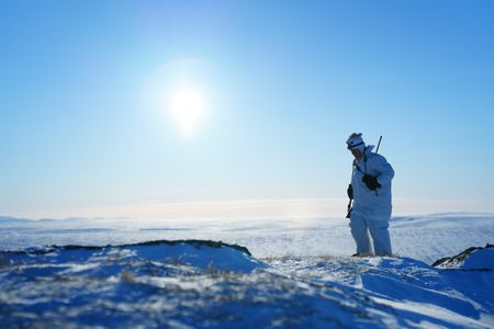 Sue Aikens hunts for winter subsistence meat. (BBC Studios Reality Productions, LLC/Lauren 'Bird' Dixon)