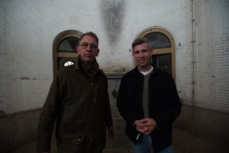 Bart Gielen inside Fort Honswijk with historic engineer,  Martin Ijdo. (National Geographic)