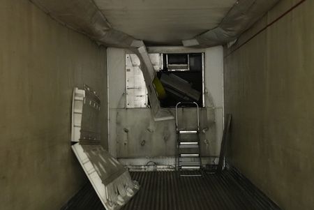 The dismantled reefer unit of a tractor trailer is pictured after it was taken apart by CBP officers to find smuggled contraband in Rio Grande Valley,  Texas. (National Geographic)