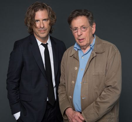 Critically acclaimed filmmaker Brett Morgen and world-renowned composer Philip Glass. (photo credit: National Geographic/Stewart Volland)