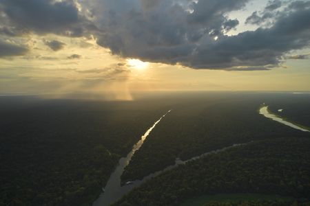 Sunset in the Mamirauá Ecological Reservation over the Japurá River near the Mamirauá Research Station. (Photo:  National Geographic/Pablo Albarenga)