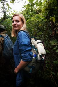 Mariana van Zeller heads into the forest in search a gorilla family in the Democratic Republic of the Congo. (National Geographic for Disney)