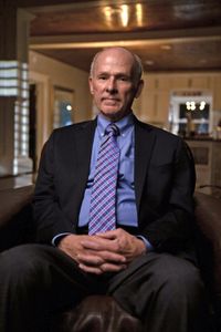 Jon Hersley is pictured in close-up portrait during the production of National Geographic's Oklahoma City Bombing: One Day In America. Hersley was responsible for managing the FBI’s case against Timothy McVeigh and participated at counsel table during his federal court trial. On April 19, 1995, America experienced the deadliest domestic terror attack in its history. Thirty years later, this series tells the story of that day told only by those who lived through it – the people of Oklahoma.  (National Geographic/Brandon Widener)