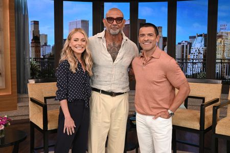 KELLY RIPA, DAVE BAUTISTA, MARK CONSUELOS