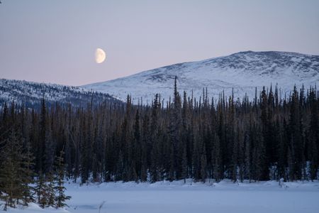 The moon rises over the foothills of the Brooks Range, Alaska. (National Geographic for DisneyEvan Vacek)
