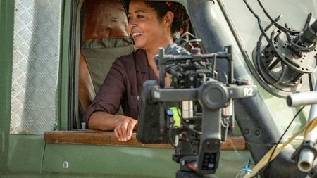 Behind the scenes of Paula Kahumbu filming in Tawi Lodge in Kenya. (National Geographic for Disney/Wim Vorster)