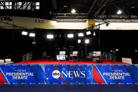 ABC News Presidential Debate set, SPIN ROOM