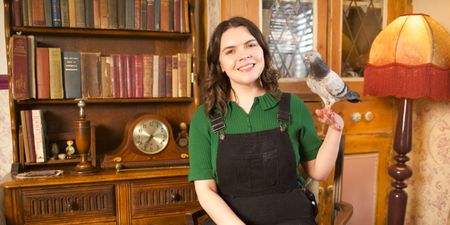 A contributor poses with a pigeon. (Big Wave Productions)