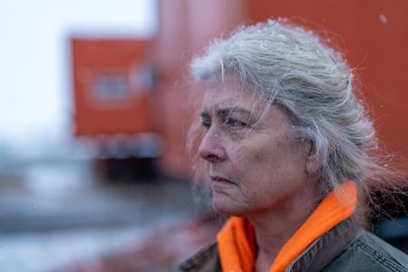 Sue Aikens checks Kavik River Camp after being away for some time due to health reasons. (BBC Studios Reality Productions/Jayce Kolinski)