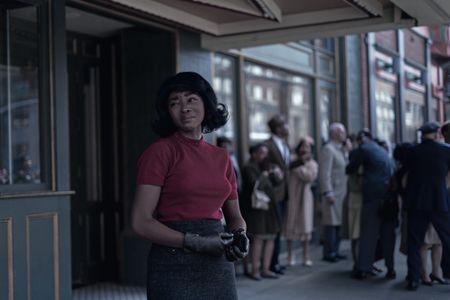 Betty, played by Jayme Lawson, weeps after her husband is killed in GENIUS: MLK/X. (National Geographic/Richard DuCree)