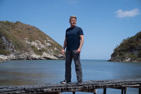 Gordon Ramsay stands on a pier in Cuba. (National Geographic/Justin Mandel)