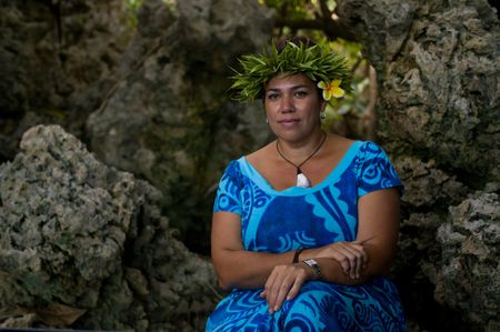 Coral Pasisi is the president of Tofia Niue, a Niuan non-profit that works to manage and develop Niue's ocean resources sustainably and holistically for current and future generations. (National Geographic/James Peterson)