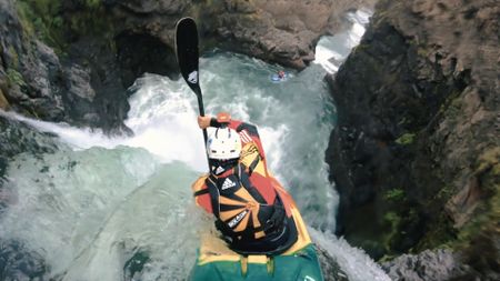 Gerd Serrasolses kayaks down a waterfall.  (mandatory photo credit: Gerd Serrasolses)